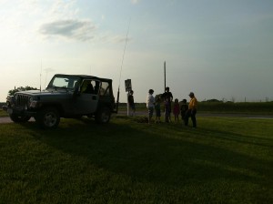 Bob and Linda let the 4-Hers talk on the radio.